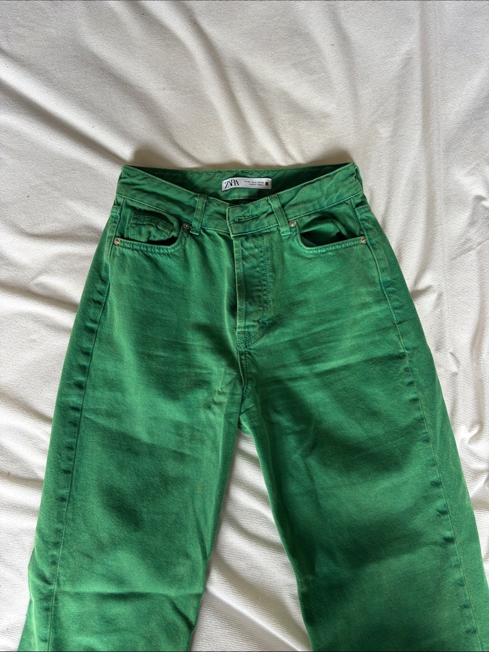 Zara Green Straight Leg Jeans